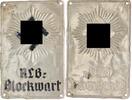 3. Reich Türplakette Reichsluftschutzbund Blockwart -