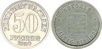 Freistaat Sachsen 50 Pfennig Notgeld Probe aus 2 Materialien zusammengesetzt -