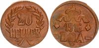 Kolonien / Deutsch-Ostafrika 20 Heller Dünnabschlag, Kupferlegierung Kolonien Deutsch-Ostafrika 20 Heller 1916T Dünnabschlag, 9,68g -