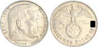 3. Reich 5 Mark Silber Paul von Hindenburg mit HK J.367 -
