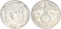 Drittes Reich - Deutschland 5 Mark Reichsmark 3. Reich 5 Mark Hindenburg 1938 G -