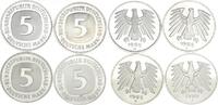 Deutschland / Bundesrepublik 5 Mark 5 DM Kursmünze 1985 DFGJ 4 Stück komplett Polierte Platte (PP, Proof) -
