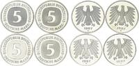 Deutschland / Bundesrepublik 5 Mark 5 DM Kursmünze 1987 DFGJ 4 Stück komplett -