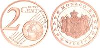 Monaco 2 Cent Kursmünze PP in Münzkapsel. Seltenes Jahr !!! -
