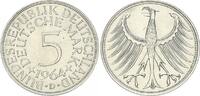 Deutschland BRD 5 Mark 5 DM Silber Kursmünze 1964 D Heiermann -