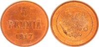 Finland 5 Pennniä Finnland / Russland 5 Penniä Kupfer 1917 Prägefrisch -