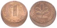 Deutschland 1 Pfennig 15% dezentriert BRD 1 Pfennig 1971 G Fehlprägung: 15% dezentriert -
