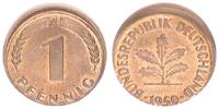 Deutschland 1 Pfennig 10% dezentriert BRD 1 Pfennig 1950 G Fehlprägung: 10% dezentriert -