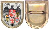 3. Reich Orden Abzeichen Gautag 1938 Süd Hannover Braunschweig gewebt in Metallrahmen -