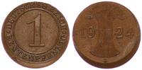 Deutschland - Weimarer Republik 1 Pfennig Weimar 1 Rentenpfennig 1924 A Fehlprägung 5-10 % dezentriert (2) -