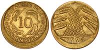 Deutschland - Weimarer Republik 10 Rentenpfennig 10 Pfennig 1924 F J.309 Fehlprägung: 10% dezentriert, ohne Riffelrand -