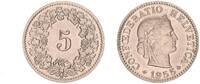 Schweiz 5 Rappen Schweiz 5 Rappen 1955 prfr.-St. -