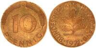 Deutschland 10 Pfennig BRD 10 Pfennig 1971G Fehlprägung: auf 5 Pfennig Rohling geprägt -