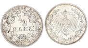 Kaiserreich Deutschland 1/2 Mark Deutsches Kaiserreich, 1/2 Mark Silber 1914 D kleine Auflage -