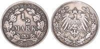 Kaiserreich Deutschland 1/2 Mark Deutsches Kaiserreich, 1/2 Mark Silber 1919 F -