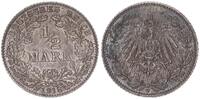 Kaiserreich Deutschland 1/2 Mark Deutsches Kaiserreich, 1/2 Mark Silber 1918 E -