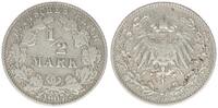 Kaiserreich Deutschland 1/2 Mark 1/2 Mark Silber 1907 J -