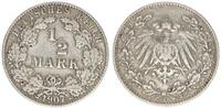 Kaiserreich Deutschland 1/2 Mark 1/2 Mark Silber 1907 J -