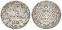 Kaiserreich Deutschland 1/2 Mark 1/2 Mark Silber 1907 J -