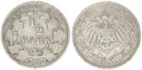Kaiserreich Deutschland 1/2 Mark 1/2 Mark Silber 1907 J -
