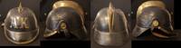 Deutschland Feuerwehrhelm alter Feuerwehrhelm mit Messingkamm AK -