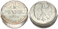 Deutschland - Weimarer Republik 1 Mark Fehlprägung Weimar 1 Mark 1924 D Fehlprägung: 15% dezentriert geprägt -
