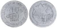Deutschland / Polen / Getto Litzmannstadt 10 Mark (mit Echtheitszertifikat) Getto Litzmannstadt 10 Mark 1943 Aluminium -