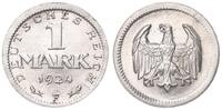 Deutschland 1 Mark 1924F auf Silberschrötling ohne Randschrift 1 Mark 1924F Fehlprägung auf Silberschrötling ohne Randschrift -