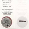 3. Reich Orden Abzeichen Tag der Arbeit 1 Mai 1936 mit Amerikanischer Infokarte -