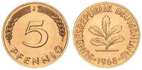 Deutschland - BRD 5 Pfennig BRD 5 Pfennig 1968 J Tombak-platt Eisenkern -