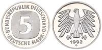Deutschland / Bundesrepublik 5 Mark 5 DM Kursmünze 1992G TOP-Erhaltung ! Polierte Platte (PP, Proof) -
