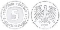 Deutschland / Bundesrepublik 5 Mark 5 DM Kursmünze 1992F TOP-Erhaltung ! Polierte Platte (PP, Proof) -