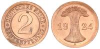Weimar 2 Pfennig Fehlprägung ohne Ring, dadurch größer und flacher -