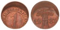Weimar 1 Pfennig Fehlprägung: 20% dezentriert -