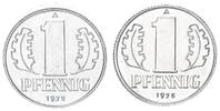 Deutschland / DDR 1 Pfennig DDR 1 Pfennig Alu- Probe Wertseite 2x keine Drehung, 1975, 1,11g -