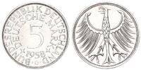 Deutschland 5 DM 5 DM Silber Kursmünze 1958 G -