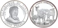 Tschad 1000 Francs Endangered Wildlife Okapia Johnstoni Waldgiraffe Okapi -