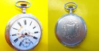 Schweiz, Herren Taschenuhr, HERREN TASCHENUHR, Silber, Blümchen, Zylinderhemmung, gute Funktion, ca. 1900, -