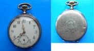 Schweiz, Herren Taschenuhr, HERREN TASCHENUHR, Silber, Zylindergang, 10 Steine, gute Funktion, ca. 1915, -