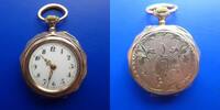 Schweiz, DAMEN Taschen UHR, Goldene (8 K) DAMEN-TASCHENUHR, arabische Ziffern, ca. 1915, -