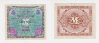 Deutschland... alliierte Militärbehörde 5 Mark 1 Mark-Banknote der alliierten Militärbehörde, Serie 1944 -