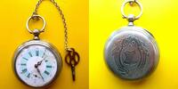 Schweiz, HERREN Taschenuhr, HERREN TASCHENUHR m. Schlüssel-Zifferblattschaden-Zylinder-gute Funktion-ca1900, -