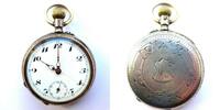 Schweiz, HERREN Taschenuhr, HERREN TASCHENUHR, Silber-0,800, Zylinderhemmung, gute Funktion, ca. 1925, -