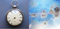 England, HERREN TASCHENUHR, für Bastler: SPINDEL-Taschenuhr, optisch recht gut aber ohne Funktion-ca. 1859?, -