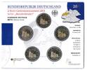 Bundesrepublik Deutschland 5 x 2 Euro Offizieller Blister mit 2 Euro Kölner Dom -