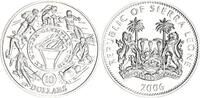 Sierra Leone 10 Dollars Silber XX. Olympische Winterspiele, Turin 2006 /Fackel -