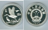 China 10 Yuan Bedrohte Tierwelt - Schwarznabelstörche -