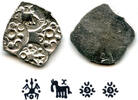 Antike Extremely rare type! Silver punchmarked 1/2 karshapana from Cheitya Janapada, ca -