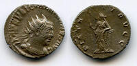 Antike antoninianus Silver of Valerian , Antioch or Samosata mint, Roman Em -