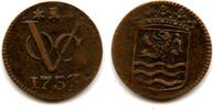 Europa duit Unlisted variety in Krause - Copper issued by VOC (the Dutch East India Com -